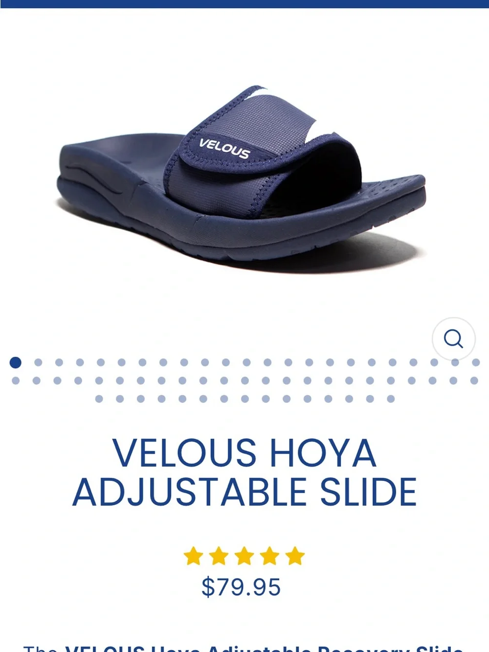 VELOUS Hoya Adjustable Black Recovery Slide Sandal